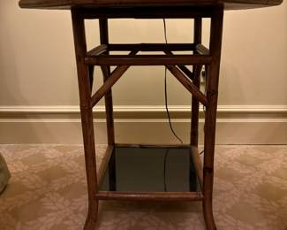 Vintage bamboo table, octogon top