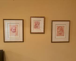 Collection of Collotype prints, custom framed 
Collotype is a photomechanical process that uses a photographic negative to create an image on the plate