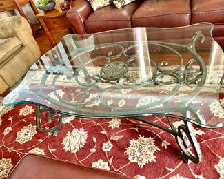 Impressive large metal base coffee table