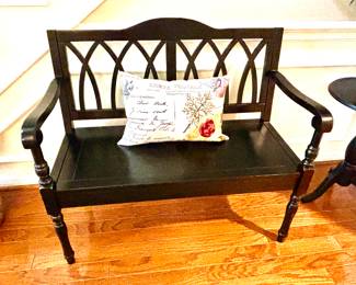 Black entryway bench