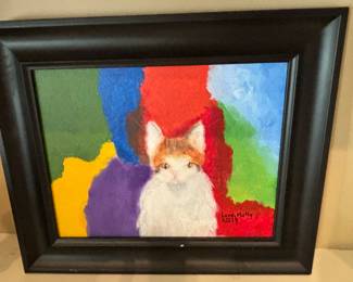 Colorful signed cat