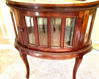 Beveled glass tea table with tray