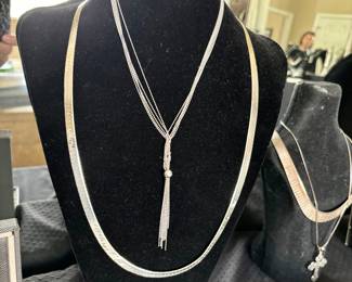 Large selection of sterling necklaces