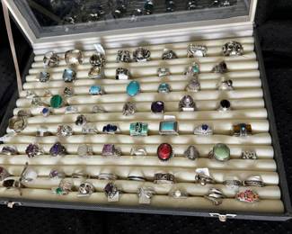 Assorted sterling rings