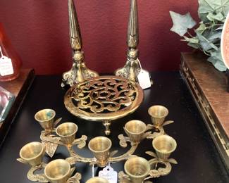 Brass candleholders