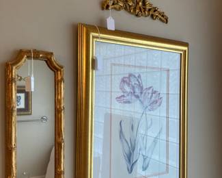Mirror; more framed art