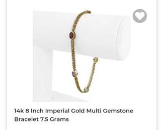 14k 8 inch imperial gold multi gemstone bracelet