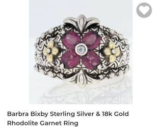 Barbra Bixby sterling silver 18k gold ring