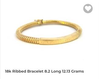 18k ribbed bracelet with leopard print