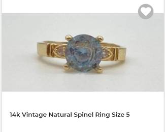 14k Vintage natural spinel ring