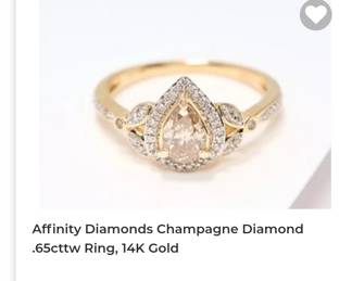Affinity Diamonds champagne diamond .65cttw