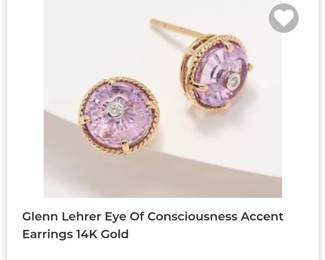 Glenn lehrer eye of consciousness accent earrings 14k gold