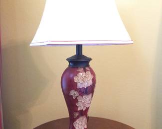 Red Floral Table Lamp