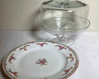 Clear Cake Stand And MZ Austria serving plate