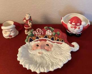 Fitz Floyd And Pier One Santa Deco 4 Pcs
