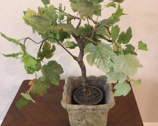 Faux Grapevine Plant wConcrete Pot 2 Pcs