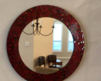 Red Mosaic Mirror
