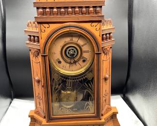 1883 Gilbert Wood Mantle Clock