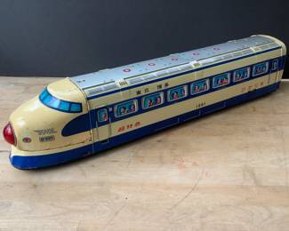 Vintage Japanese tin friction bullet train