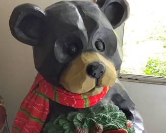 Life size carved Christmas BEAR