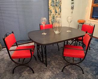 VINTAGE MCM IRON DINING SET 