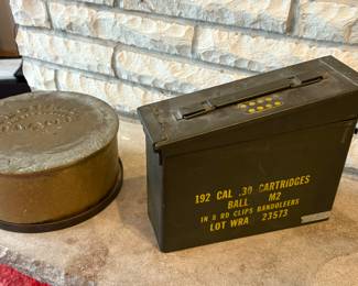 ANTIQUE SPITTOON & AMMO BOX 