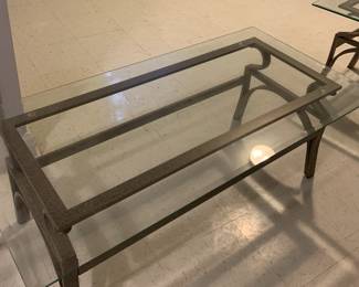 Glass and metal sofa table