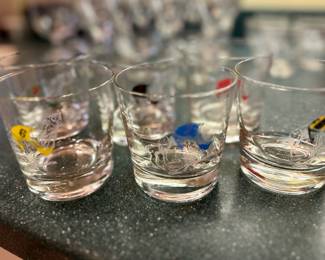 Barware with racing dogs