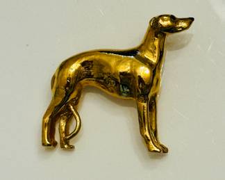 Gold hound brooch