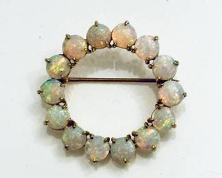 Gold and opal brooch