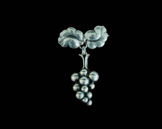 Georg Jensen sterling silver grape dangle brooch