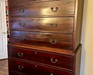 Antique George III Mahogany Chest on Chest.  