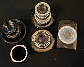 Leica Camera lens, including Ernst GmbH Leitz Wetzlar, W Nikkor, Fujimoto