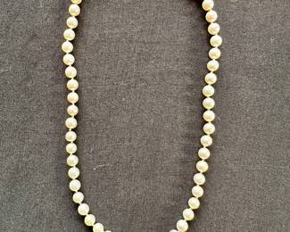 Vintage natural pearl necklace with 14k clasp