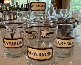 Neiman Marcus name your Poison Bar Glasses Set of 6 Mint Condition