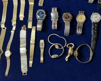 Some of many wrist watches available at the sale