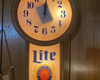 Miller lite advertisment clock