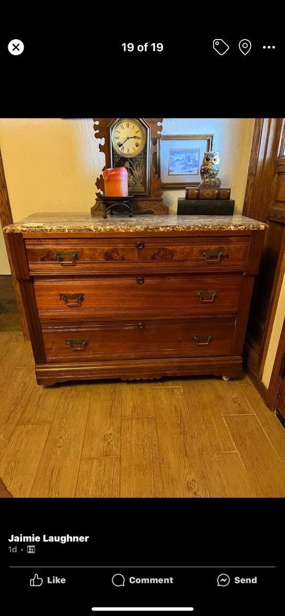 Victorian Burled Walnut Marble Top