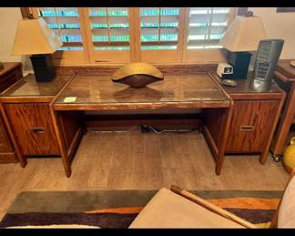 MCM Desk with glass top