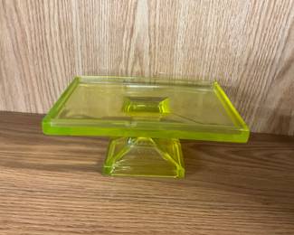 Teaberry Stand Vaseline glass