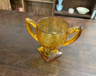 Indiana Glass Amber Sugar Bowl