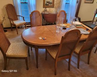 DINING ROOM TABLE, CHAIRS, 