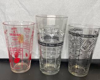 Vintage MCM cocktail mix glasses 