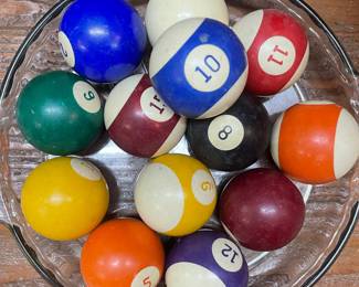 Vintage billiard pool balls