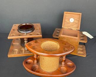 Vintage pipe stands humidor 