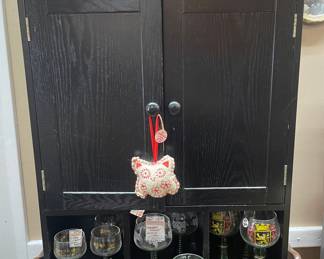 Wood shelving with doors