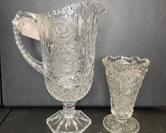 Vintage crystal pitcher Bleikristall style