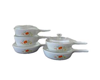 Vintage  Corningware Wildflower - Set of Menuettes w Lids 