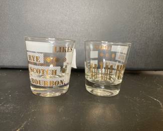 Vintage MCM writable rocks glasses 