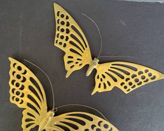 Vintage Brass Butterflies 